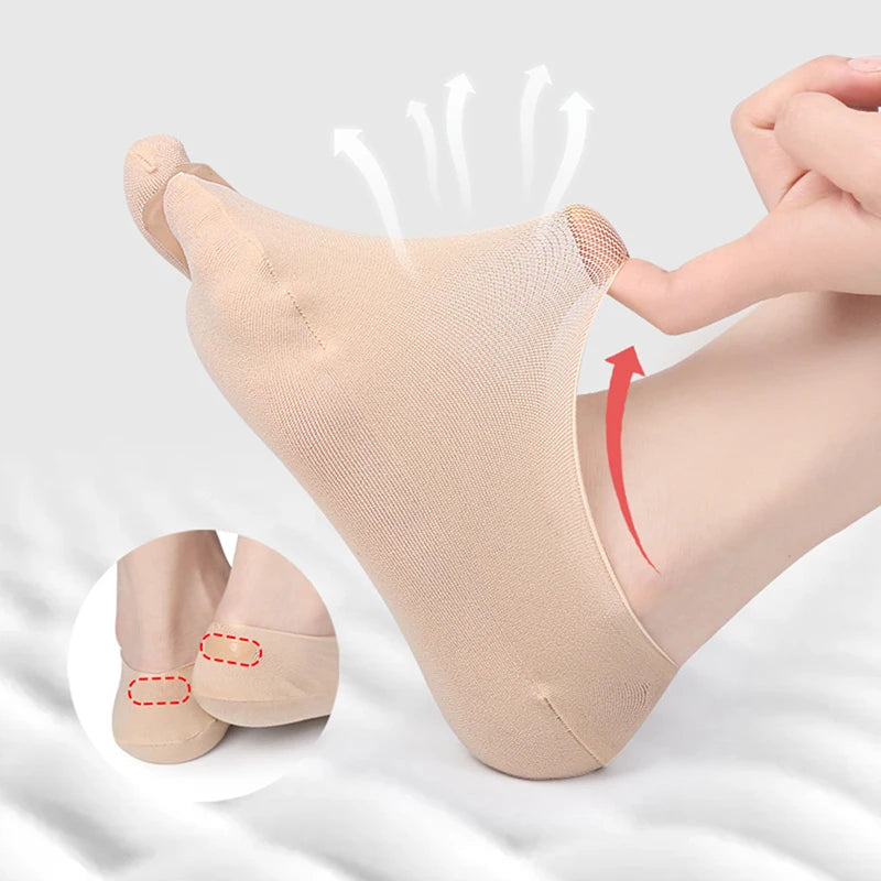 1Pair Toe Separator Sock Toe Separator Hallux Valgus Bunion Corrector Orthotics Feet Bone Thumb Adjuster Straightener Brace Foot