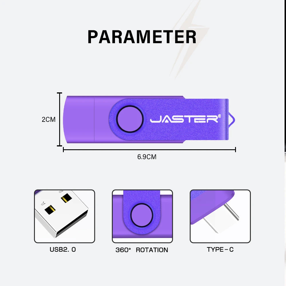 Free Custom Name OTG 2-in-1 USB Micro Type-c Flash Drive 4GB 8GB 16GB Real Capacity Pendrive for Android Smartphone Laptop