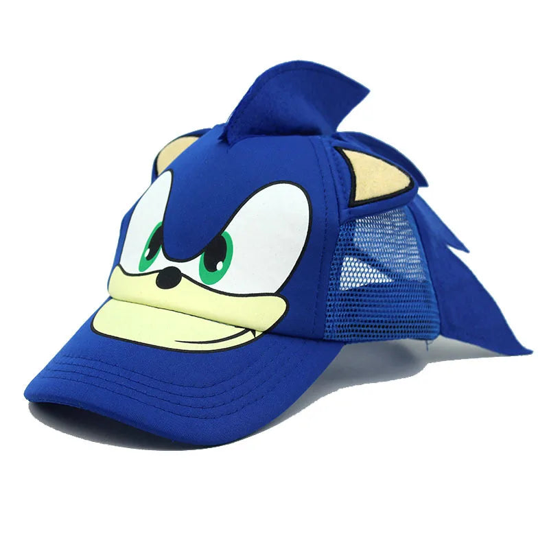 Sonic The Hedgehog High-value Cartoon Printed Baseball Cap Children Adult Parent-child Breathable Mesh Sunshade Hat