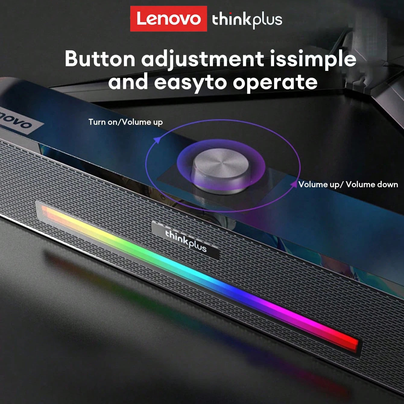 Lenovo TS33 Wired and Bluetooth 5.0 Speaker 360 Home Movie Surround Sound Bar Audio Speaker For Desk Computer Subwoofer