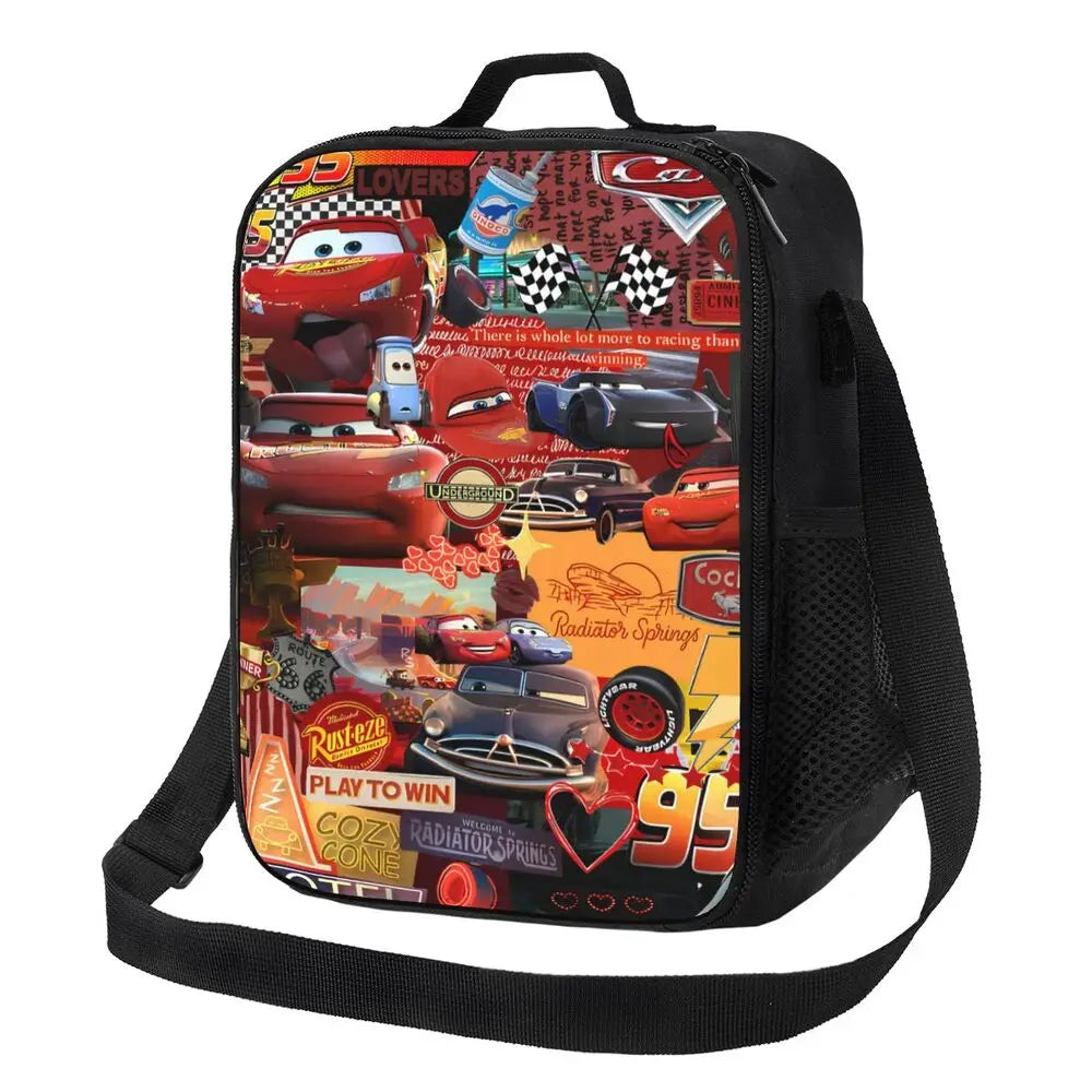 Lightning McQueen Racer Thermal Insulated Lunch Bag Women Lunch Tote for Kids School Children Storage Bento Food Box