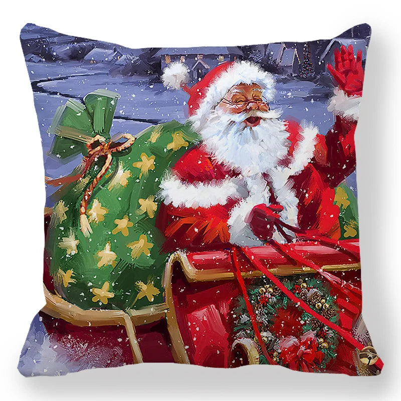 Christmas costume Santa and elk 45x45cm cushion cover ornament Natal Adornos de Navidad