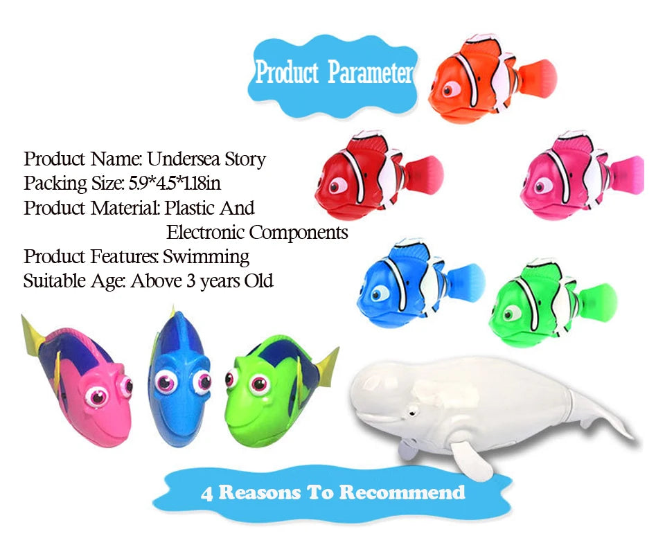 Electronic Pet Fish Bath Toys for Children Kids Bathtub Battery Powered Swim Fishing Tank Decoration