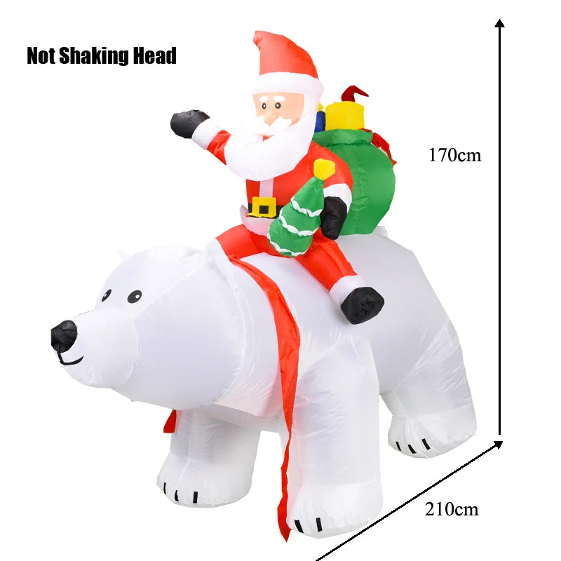 Christmas Decorations 1.8m Motorcycle Santa Claus Christmas inflatable