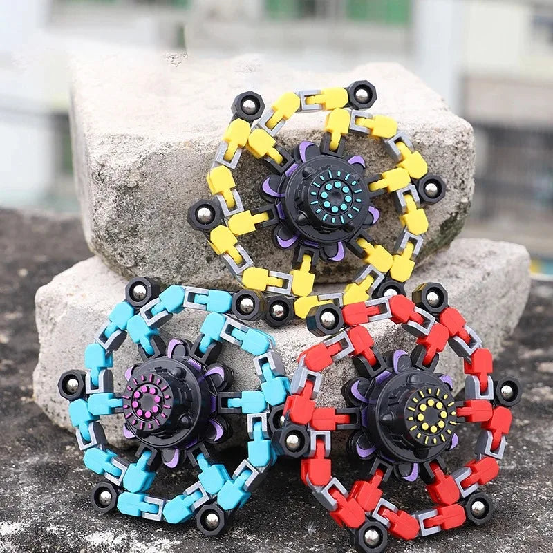 Adult Stress Relief Sensory Gyro Gift Antistress Hand Spinner Vent Toys  New Deformed Fidget Spinner Chain Toys for Children