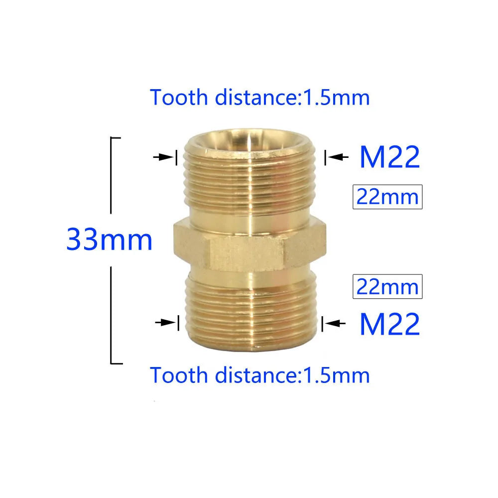 Brass M22 M14 M18 To 3/8" 1/2" 3/4" Thread Connector Transition Coupler Cleaning Copper Machine Repair Fitting