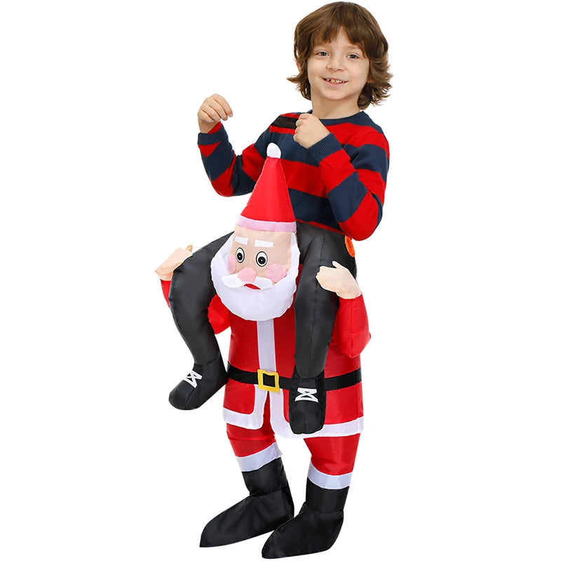 120-190CM Christmas Santa Claus Adult Inflatable Costume Fancy Funny Cosplay Clothing Performance