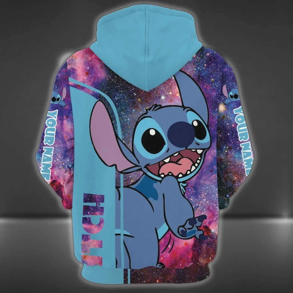 Disney Stitch Galaxy All Over Printed 3d Hoodie, Gift For Friend, Stitch And Lilo Hoodie