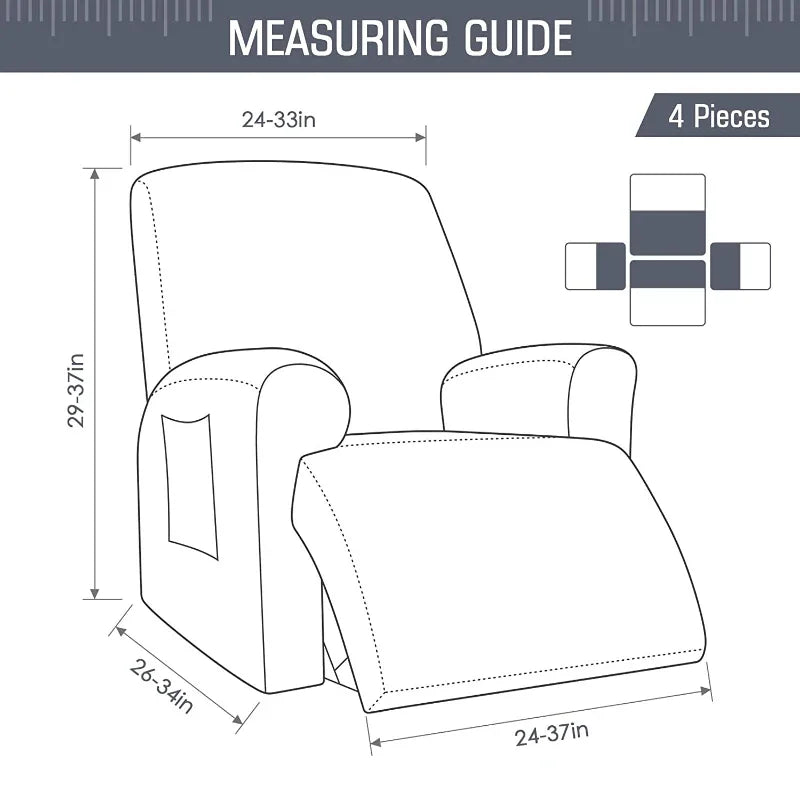 Single Seat Anti Slip Recliner Sofa Covers Velvet Stretch Reclining Couch Slipcovers Furniture Anti Cat Scratch Recliner Chair