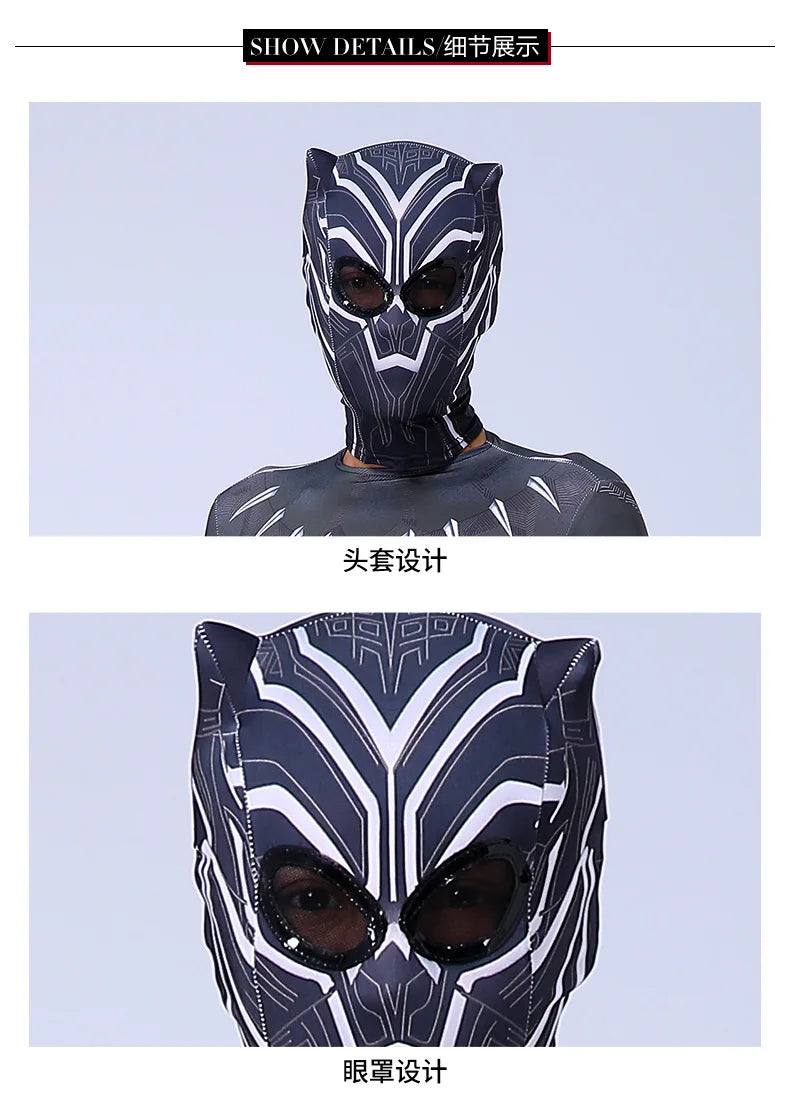 Anime Superhero Black Kids Panther Men Boys Adult Jumpsuits