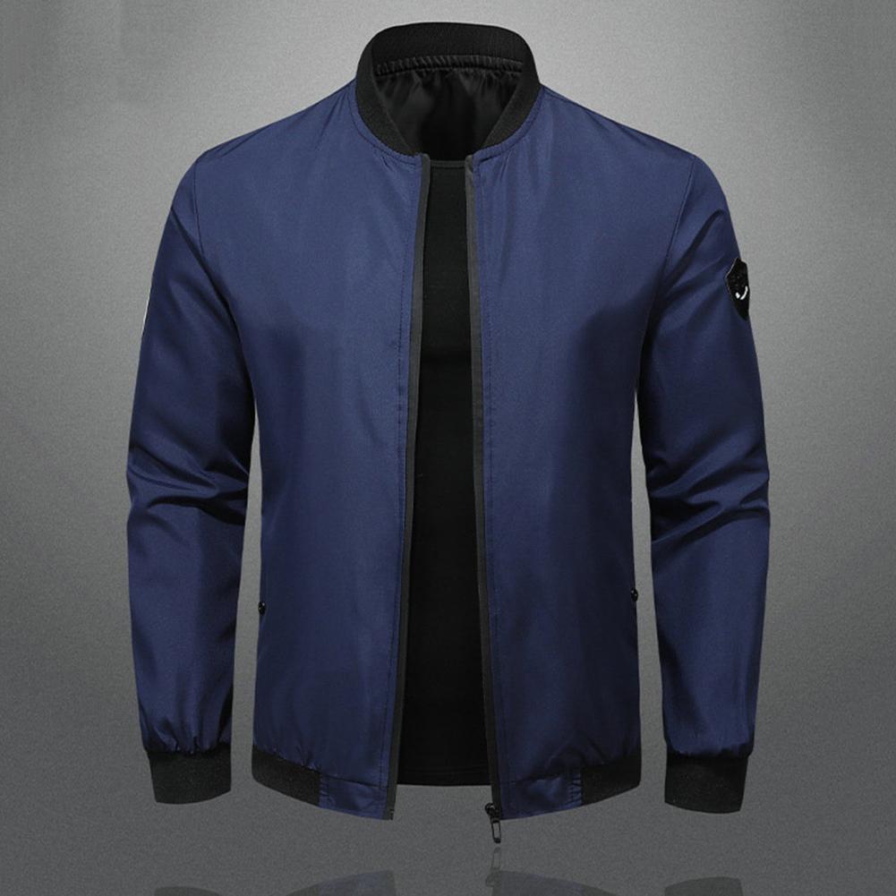 Plus Size Windbreak Jacket Men Fashion Casual Solid Color Jackets Coat Spring Autumn Camping Jacket Male Outerwear Black