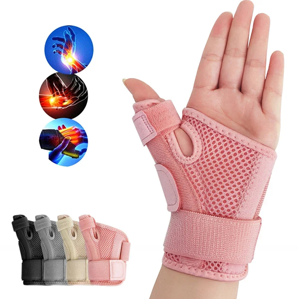 1Pcs Flexible Splint Wrist Thumb Support Brace for Tendonitis Arthritis Breathable Thumb Protector Guard Fits Right & Left Hand