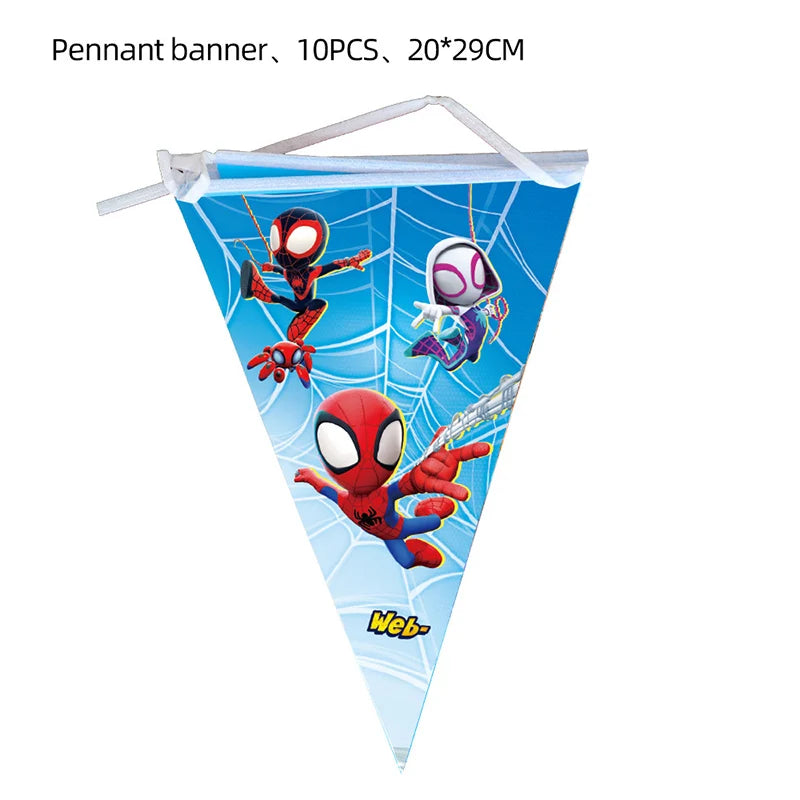 Spiderman Theme Birthday Party Decoration Marvel's Spidey And His Amazing Friends Aluminum Foil Balloon Disposable Tableware