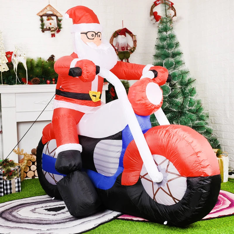 Christmas Decorations 1.8m Motorcycle Santa Claus Christmas inflatable