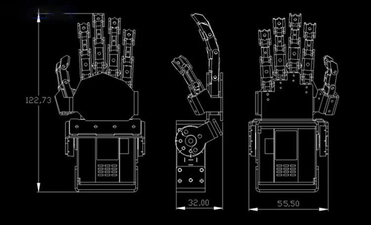 Mini Bionic Hand Humanoid Robot Arm Robot Hand Five Fingers Claw Talon For Metal Manipulator Arm Gripper