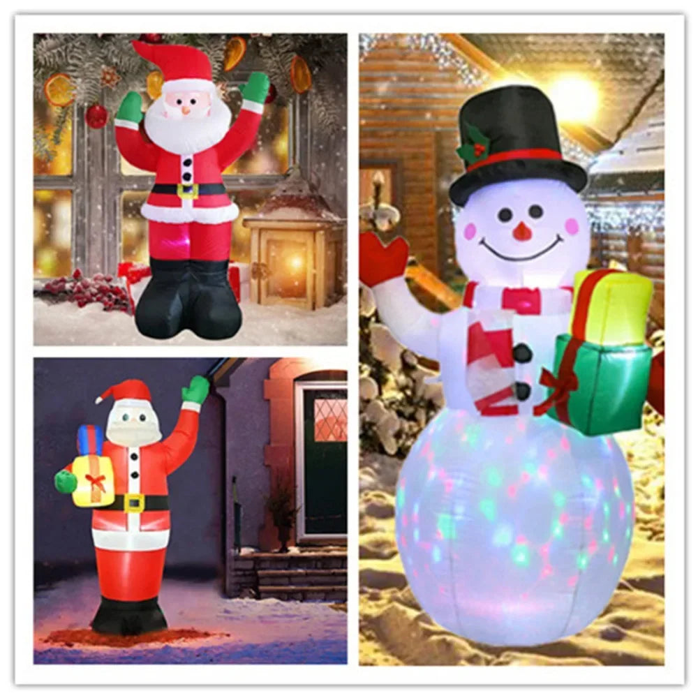 Christmas Inflatables Glowing Snowman Penguins Santa Claus with Built-in LED Decoration for Xmas