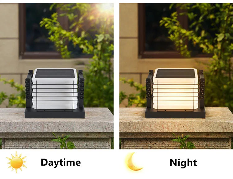 Outdoor Courtyard LED Solar Lawn Light For Pillar Chapiter Fence Door Post Garden Villa Decoration Waterproof IP65 Street Lamp