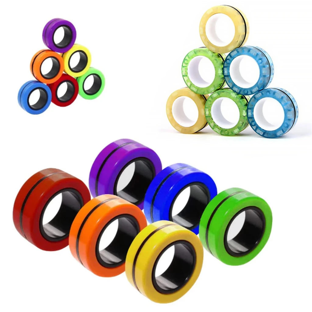 3Pcs Fidget Toys Anti-stress Funny Fidget Spinner Magnetic Bracelet Ring