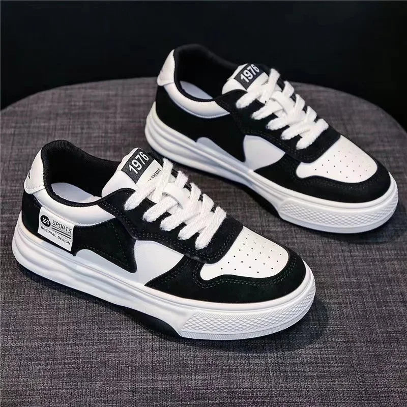 Sports Shoes Flat Female Sneakers Women Tennis Spring Casual Vulcanize Black Fashion Harajuku Thick-sole Sneakers