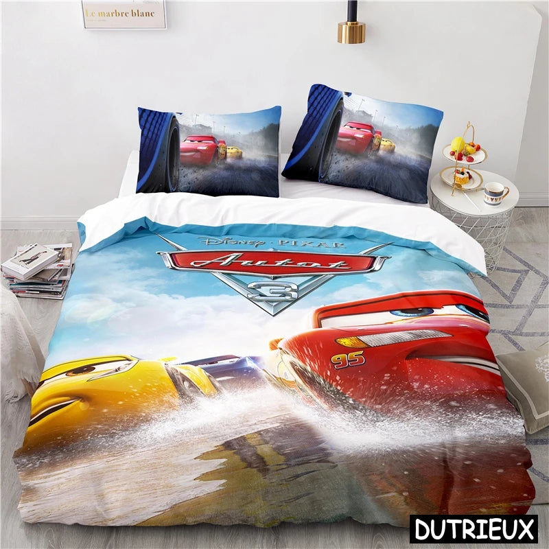 Amazing Bed sheet Cover for Cars Lightning McQueen Mater 3D Print Bedding Set Comforter Cover With Pillowcase Soft Duvet Cover Set For Children Boys Gift