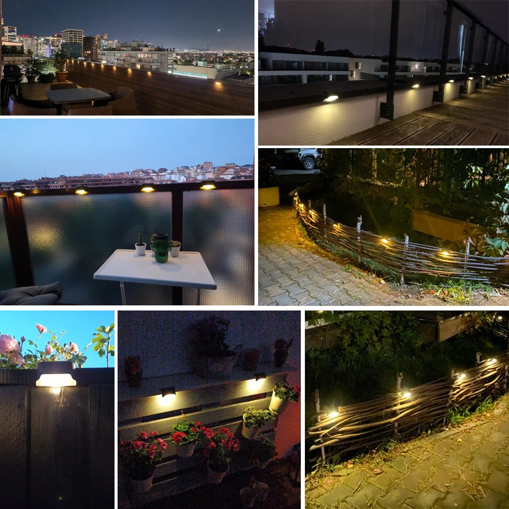 1~20PCs Stair LED Solar Lamp IP65 Waterproof Outdoor Garden Light Pathway Yard Patio Steps Fence Lamps Decor Light Outdoors