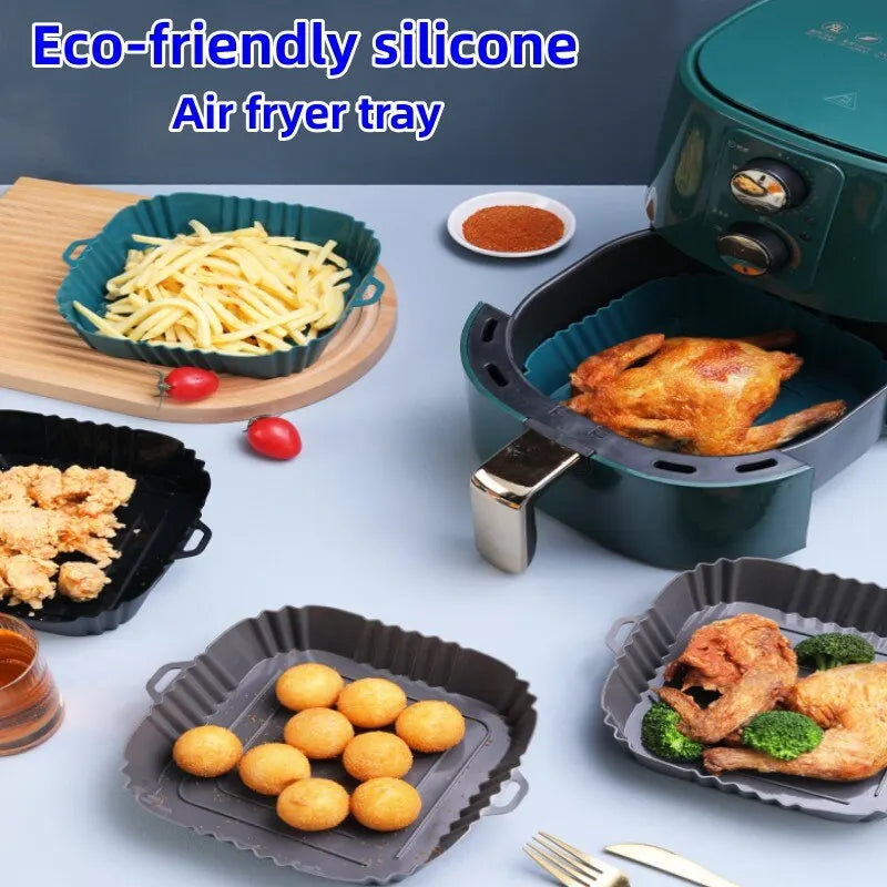 1PC Air Fryer Oven Baking Tray Silicone Tray