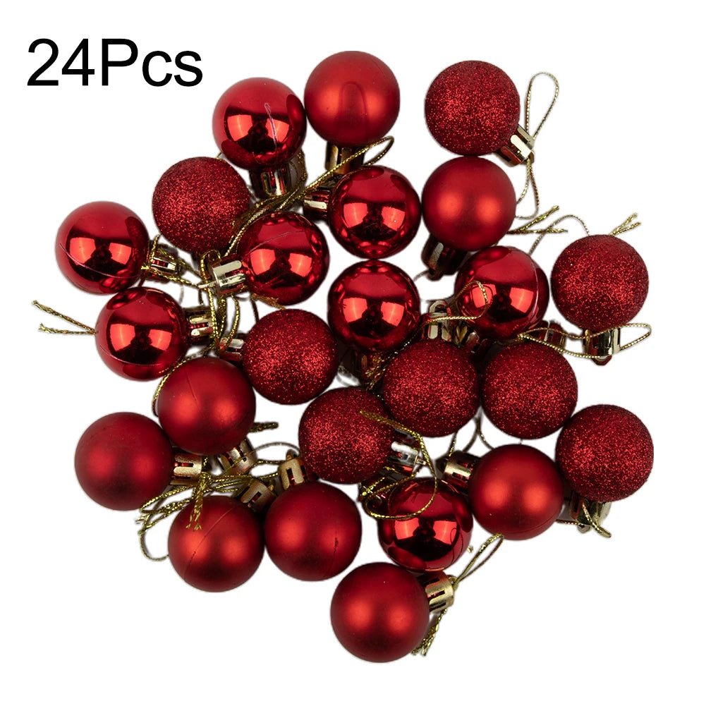 Xmas Party Decor 24Pcs Christmas Ball Bridal Shower Party For Christmas Tree Decoration Hanging Decor Pink Red Silver Blue