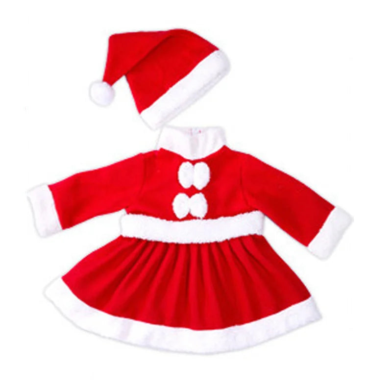 Baby Girls Boys Christmas Cosplay Santa Claus Costume For Kids Xmas Clothes Party Dress