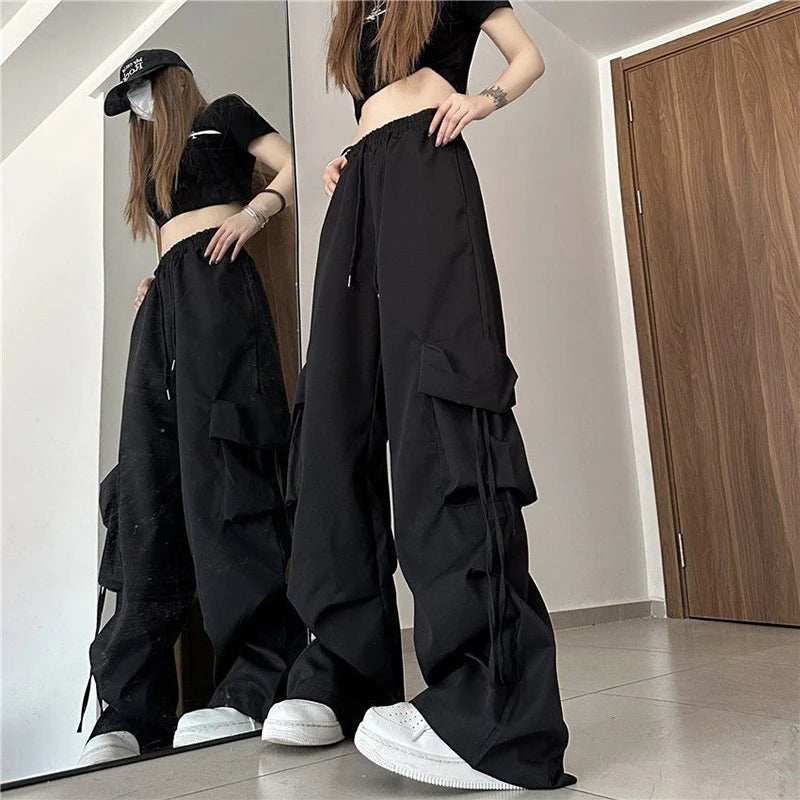 Cargo Pant Women Hip Hop Loose Casual Trousers American High Waist Big Pockets