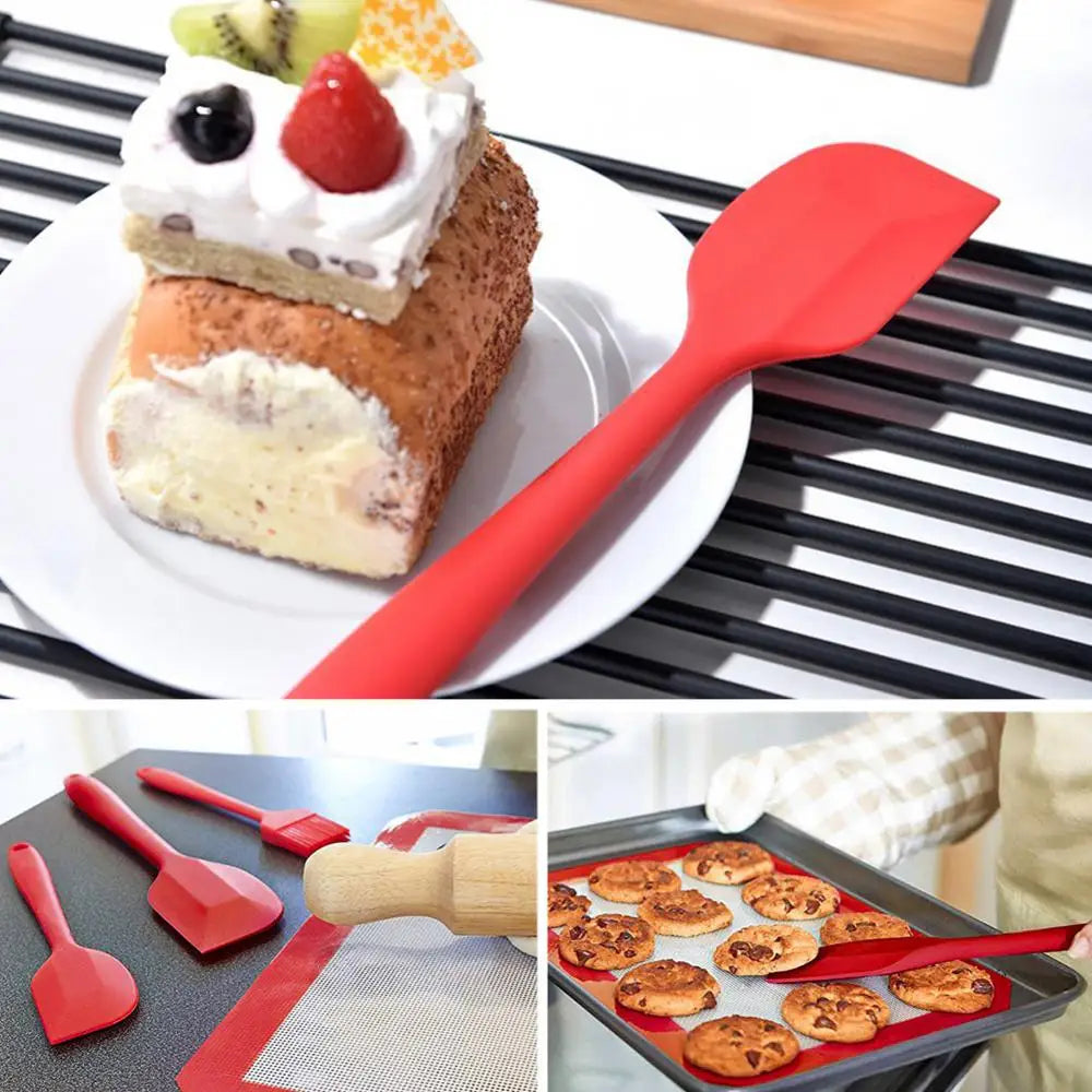 Cake Mixer Spatula Food Grade Silicone Kitchen Butter Cream Baking Shells Brush Pastel Durable All-In-One Baking Kitchen Utensil