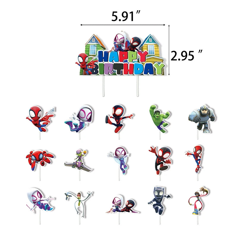 Spiderman Theme Birthday Party Decoration Marvel's Spidey And His Amazing Friends Aluminum Foil Balloon Disposable Tableware