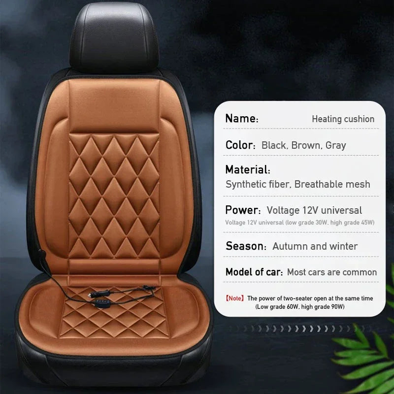 12V Heated Seat Cushion Winter Household Car Seat Cushion Cover Auto Interior Accessories Flocking Cloth Fast Heating Seat Cover