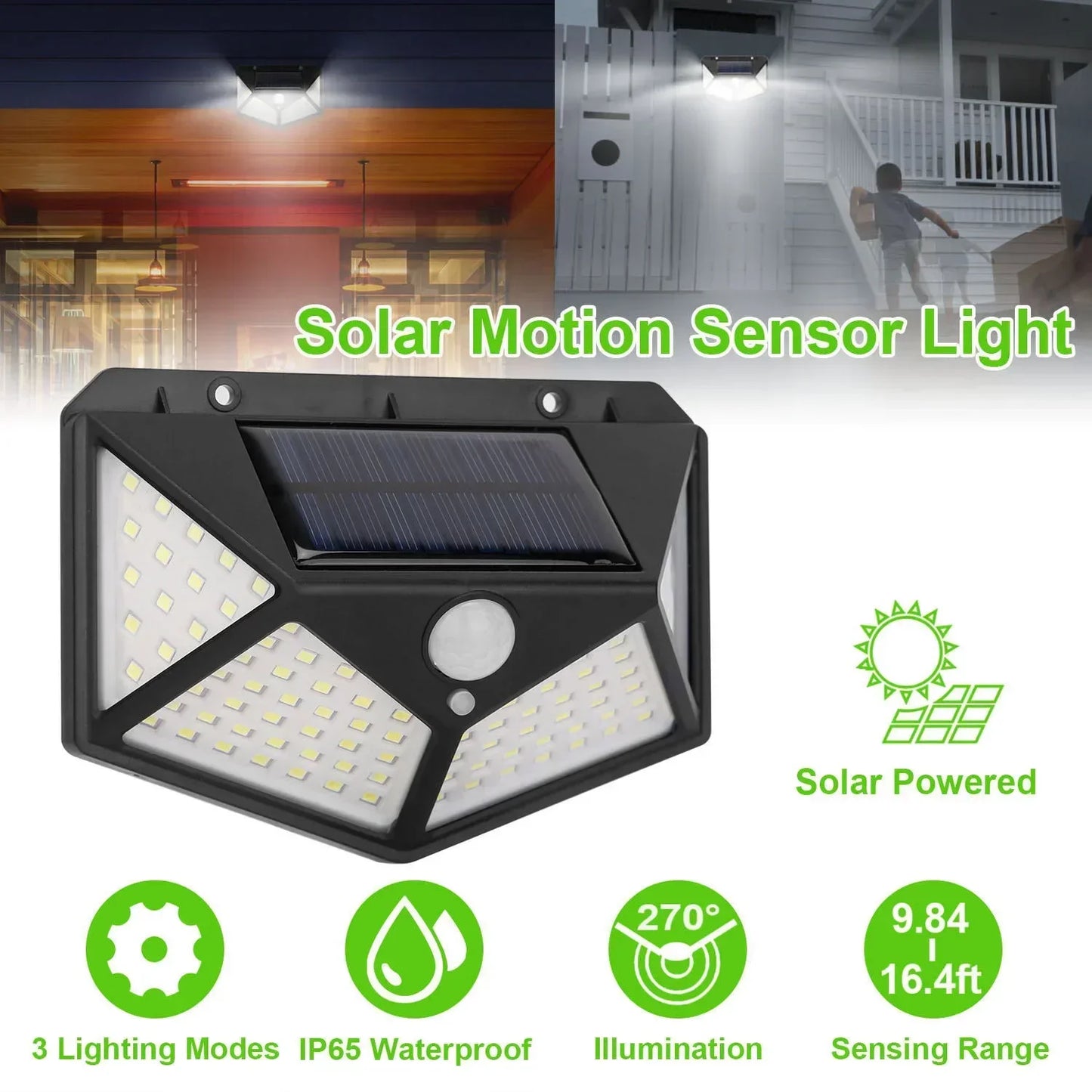 Multifunctional Solar Lamp Outdoor Garden Decoration Solar LED Light Waterproof Sunlight Powered Spotlight with Motion Sensor