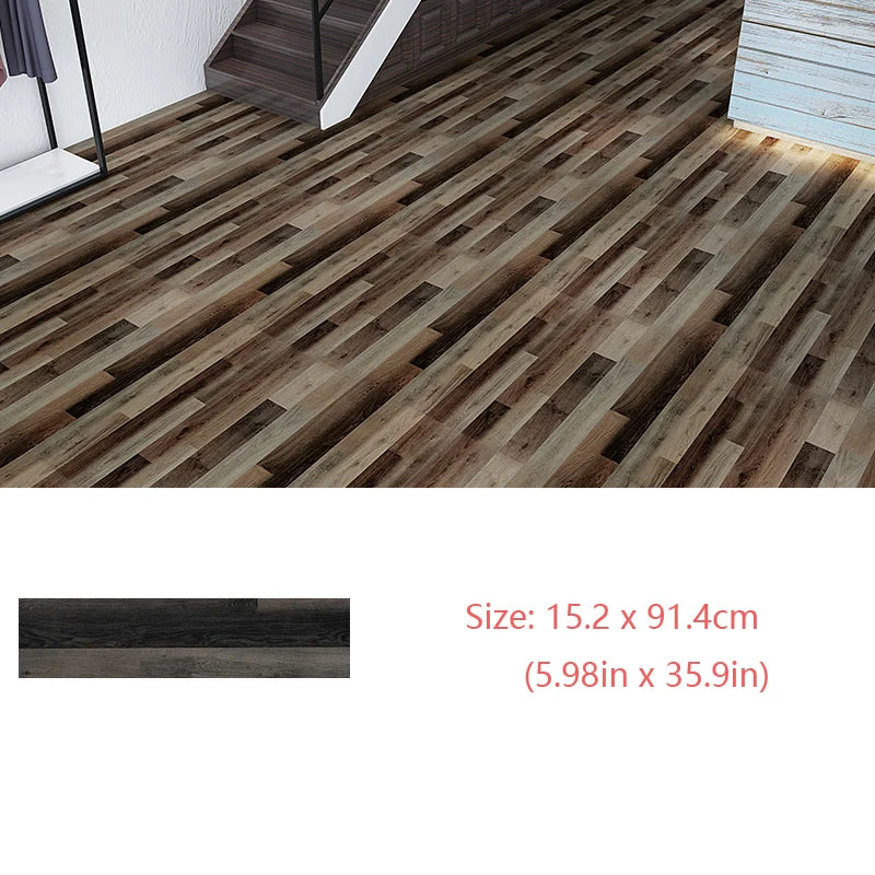 Self-Adhesive Wood Grain Floor Wallpaper Waterproof Wall Sticker Bedroom Living Room Toilet Kitchen Home Decor Floor Sticker