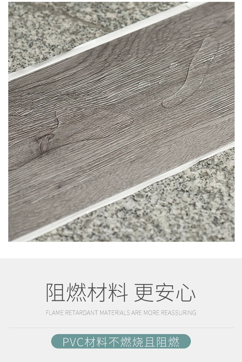 Wood Grain 3D Self-Adhesive Floor Wallpaper Modern Wall Sticker Waterproof Living Room Toilet Kitchen Home Decor Floor Sticker