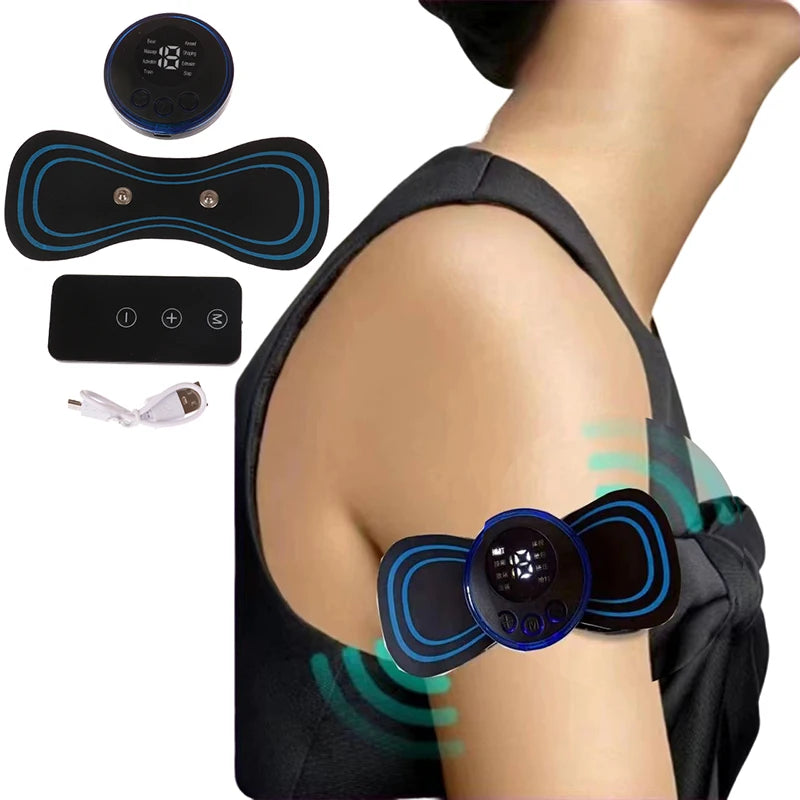 1Set New Massage Device Mini Portable Electric Pulse Neck Massage Back Muscle Pain Relief Tool Shoulder Leg Body Relax Cushion