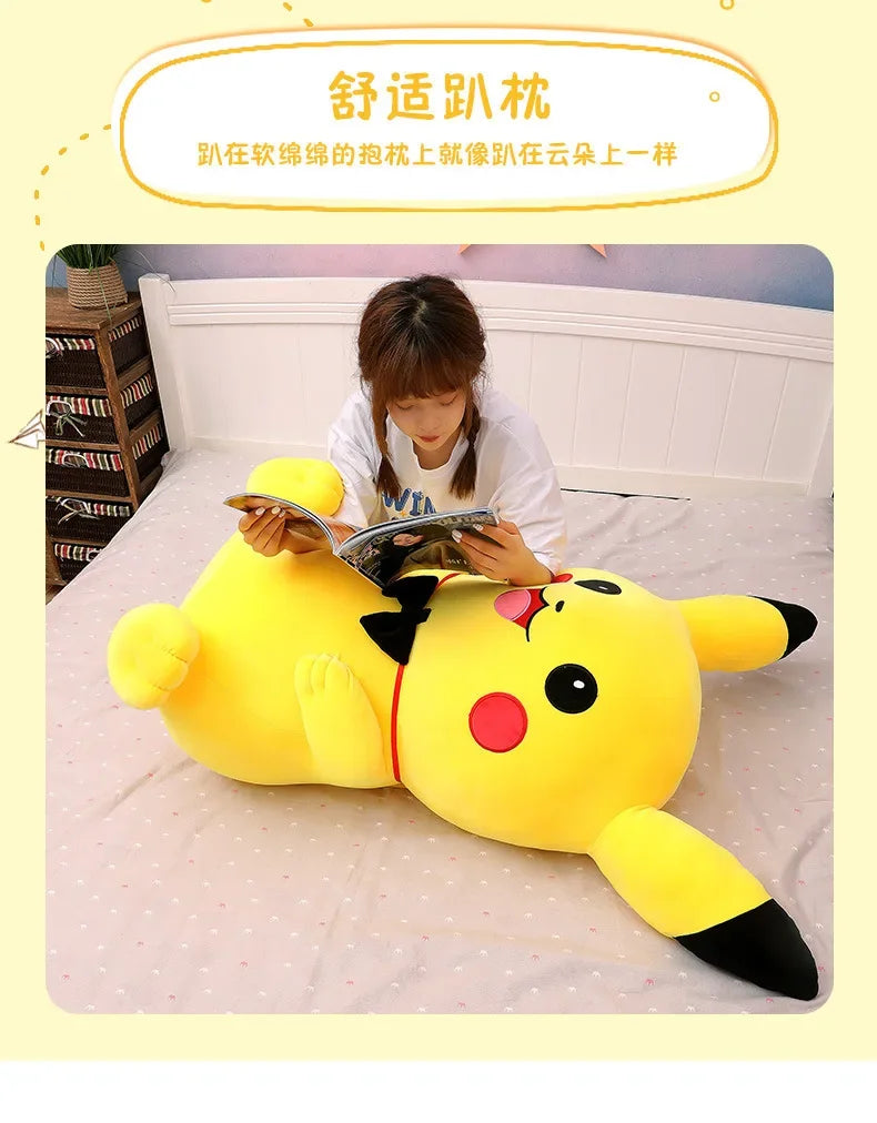 40-120cm Large Pokemon Plush Toys Pikachu Laugh Kawaii Anime Plushie Dolls Pokémon Soft Stuffed Giant Pillows Gifts for Children