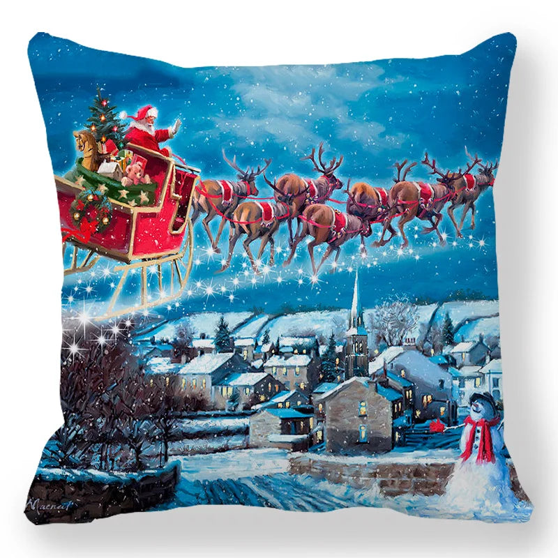 Christmas costume Santa and elk 45x45cm cushion cover ornament Natal Adornos de Navidad