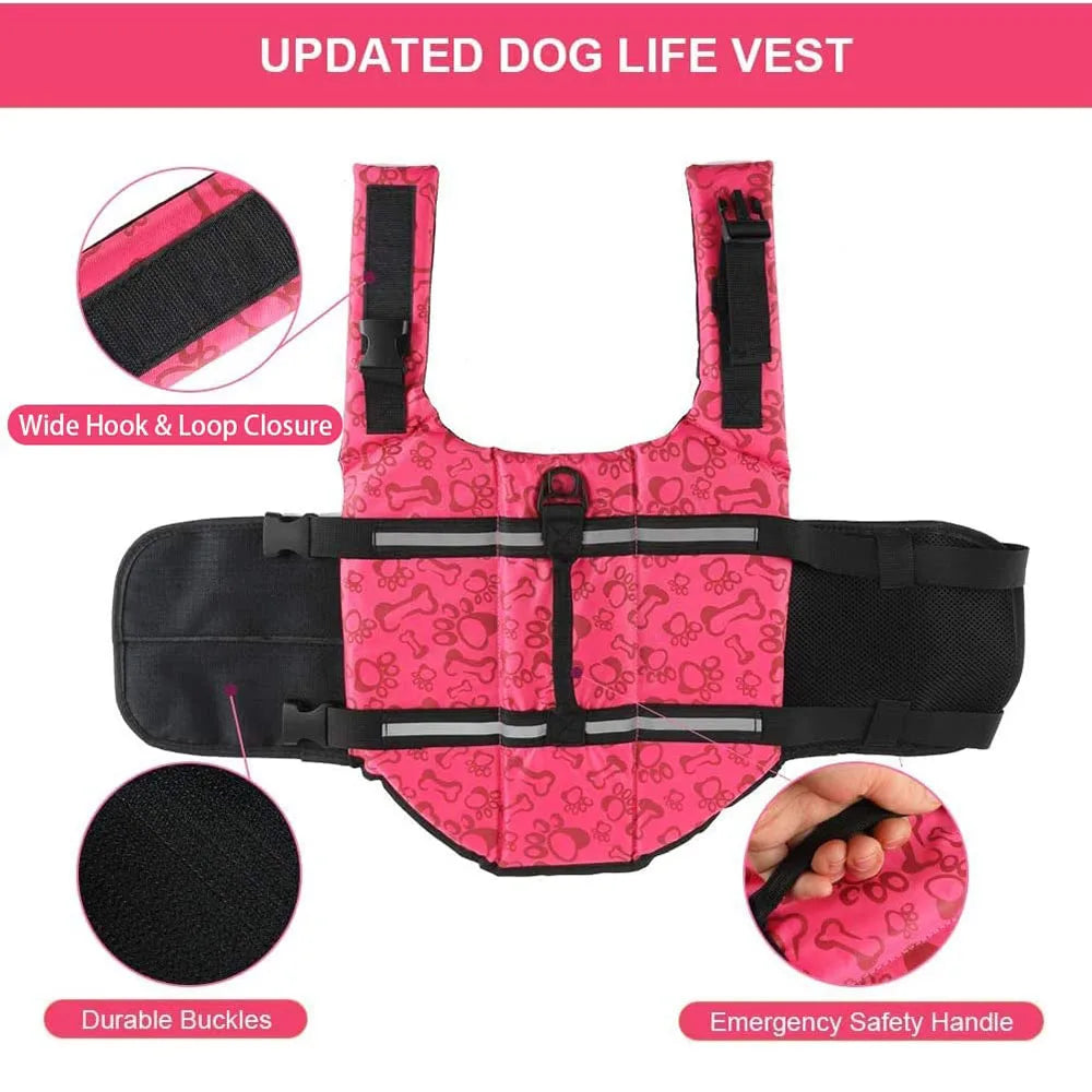 Dog Life Jacket Dog Life Vest for Swimming Beach Boating with High Buoyancy Summer Dog Flotation Vest for Small Medium Large Dog