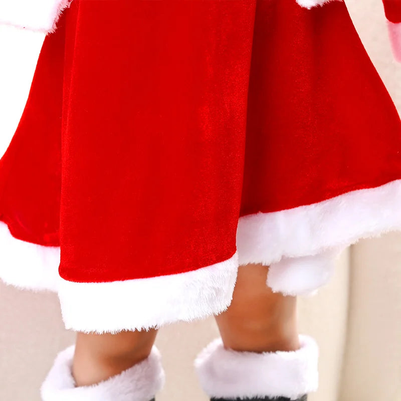 Christmas Costume boys and girls clothing, with girls shawls, boots, Christmas gift bags