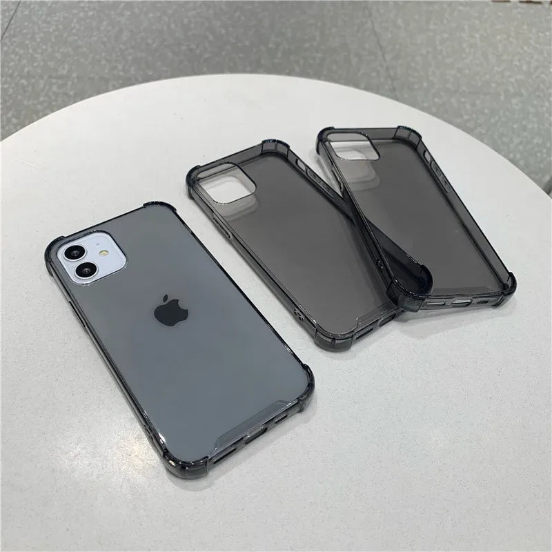 Shockproof Silicone Phone Case For iPhone 16 15 13 12 Pro Max 11 XR 7 8 Plus SE Matte Protect Cover For Men