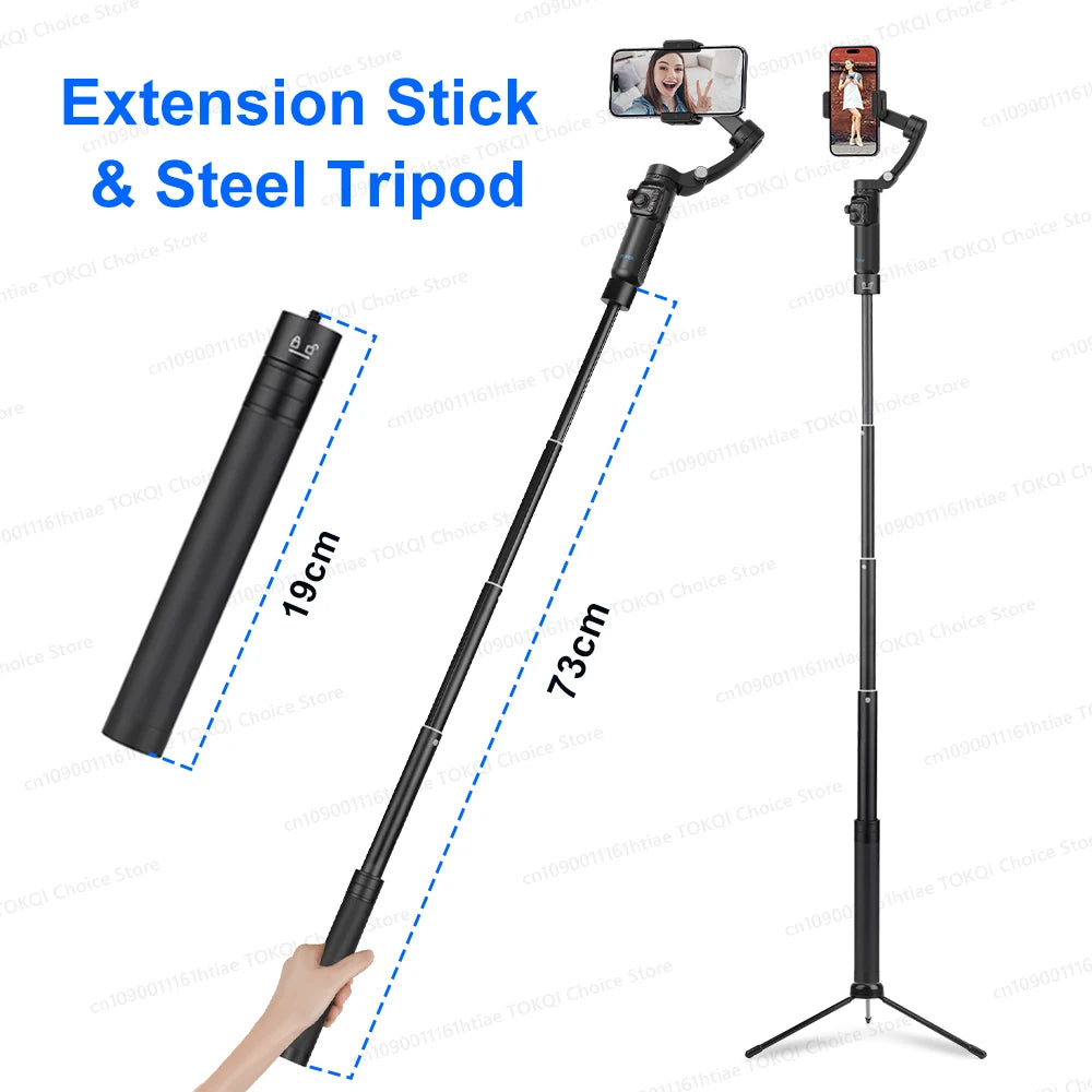 Handheld 3-Axis Gimbal Phone Holder Anti Shake Video Record with Selfie Tripod Stabilizer for Xiaomi iPhone Cellphone Smartphone