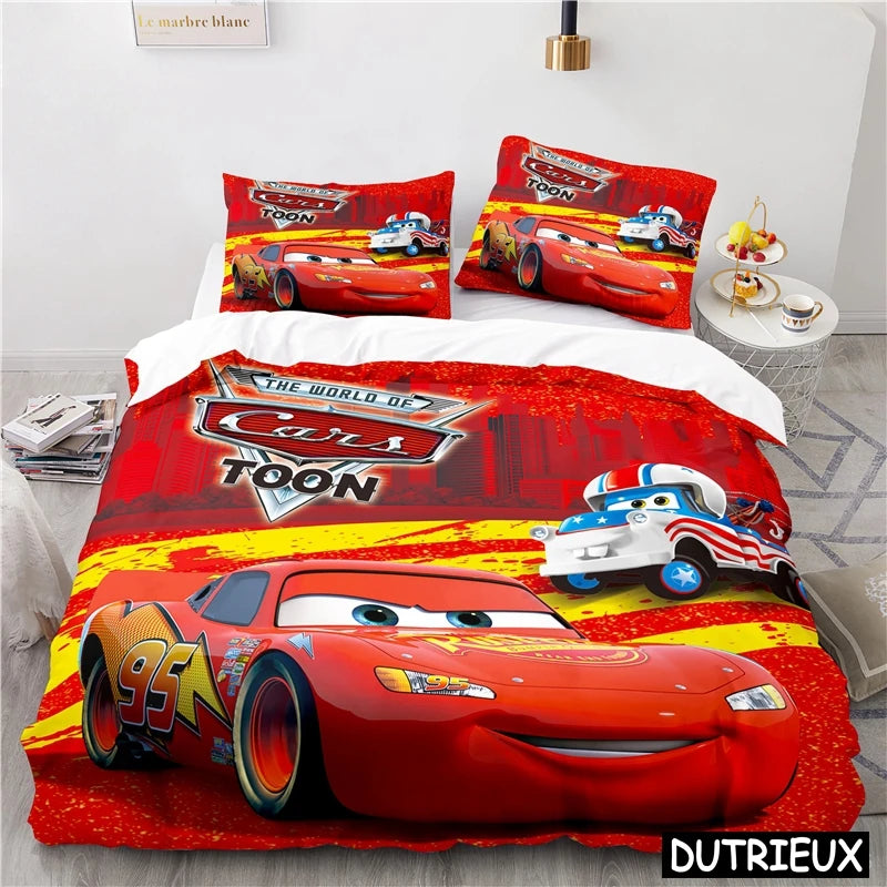 Comforter Cover Lightning McQueen Mater 3D Print Bedding Set Comforter Cover With Pillowcase Soft Duvet Cover Set For Children Boys Gift