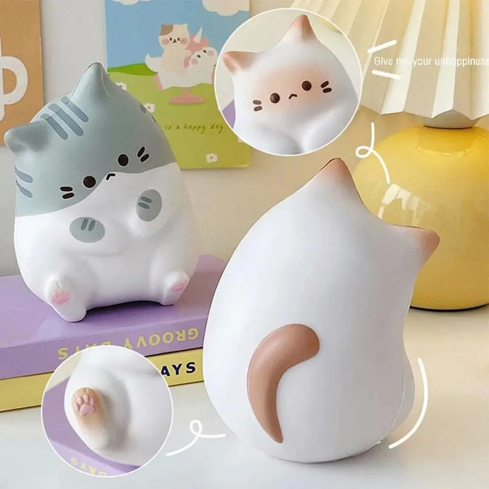 Kawaii Cartoon Cat Squeeze Toys Plushie Stress Release Decompression Doll Slow Rebound Cute Release Anxiety Toy