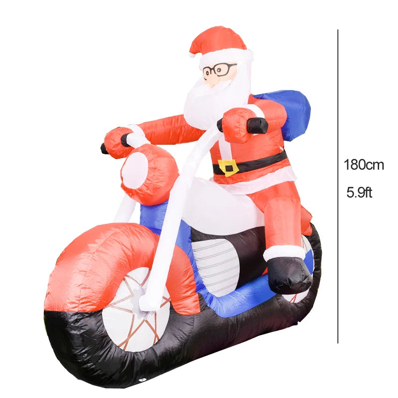 Christmas Decorations 1.8m Motorcycle Santa Claus Christmas inflatable