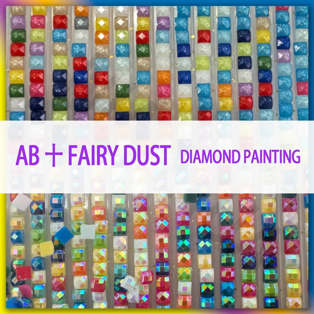 AB Castle Diamond Painting Fairy Dust Display Novelty 2024 Embroidery Scenery Art Full Square Round Drill Mosaic Cartoon Decor