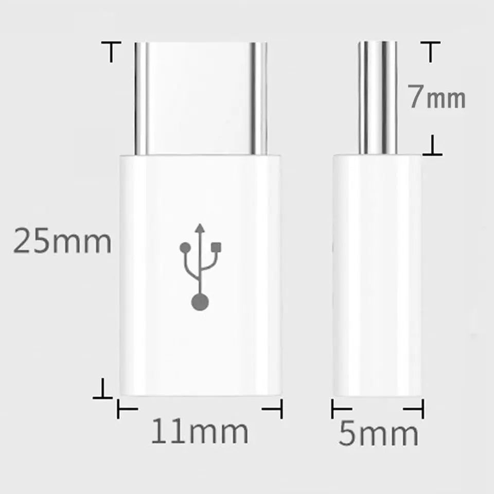 Micro USB Female To Type C Male Adapter Mobile Phone Android Converter Micro-B To USB-C Data Cable Connector