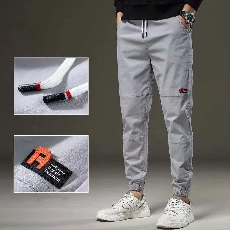 KPOP Fashion Style Harajuku Slim Fit Trousers Loose All Match Harem Pant Straight Leg Cargo Pants Pockets Casual Pants