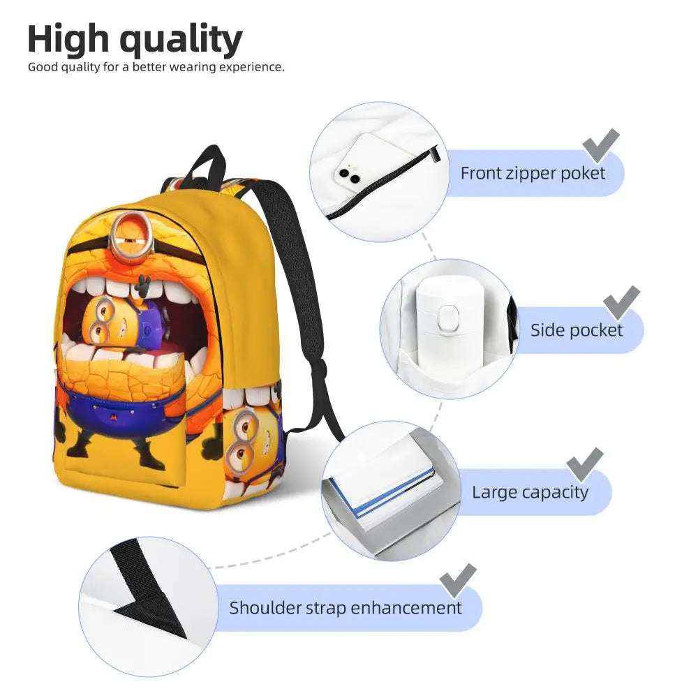 Fashion Despicable Me 4 School Backpack Large Capacity Minion Despicable Me College Student Storage Bag Back To School Gift