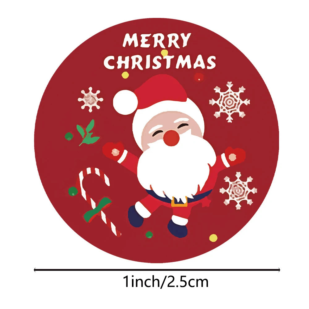 50-500Pcs Christmas Theme Seal Labels Stickers Merry Christmas Stickers For DIY Gift Baking Package Envelope Stationery Decor